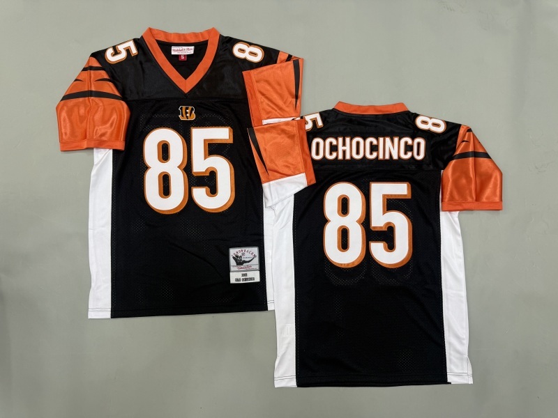Men 2025 Cincinnati Bengals #85 Ochocinco black Throwback Limited NFL Jersey style 001->miami dolphins->NFL Jersey